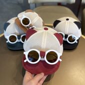 墨镜宝宝夏季 全网鸭舌帽婴幼儿软檐户外防晒太阳帽男女童棒球帽韩