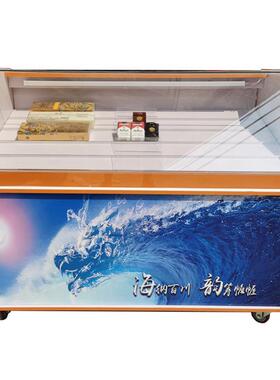 实木烟柜烟托拉出拿移动带轮灯橘红桔黄橙色防水真龙新款