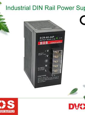 DOS工业导轨式开 关电源供应器直流60W24V2.5A和100W24V4A保三年