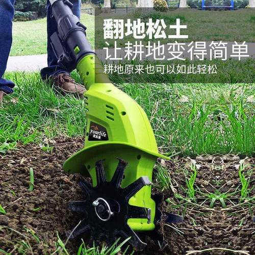 手持锂电微耕机松土机农用翻土机家用小型电动锄头旋耕机电动锄头