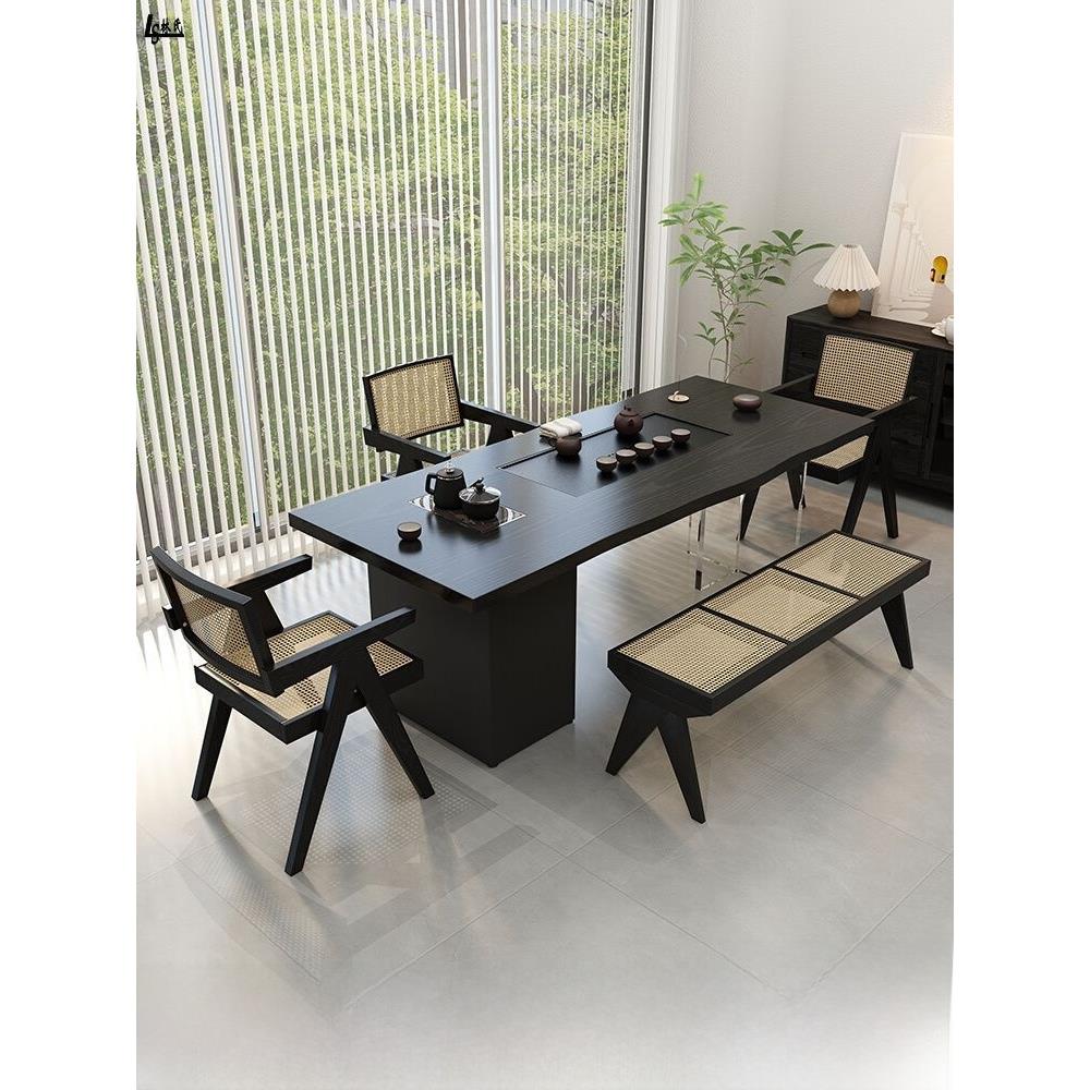 新中式茶桌椅组合家用功夫茶几现代简约办公室茶桌茶台烧水壶一体