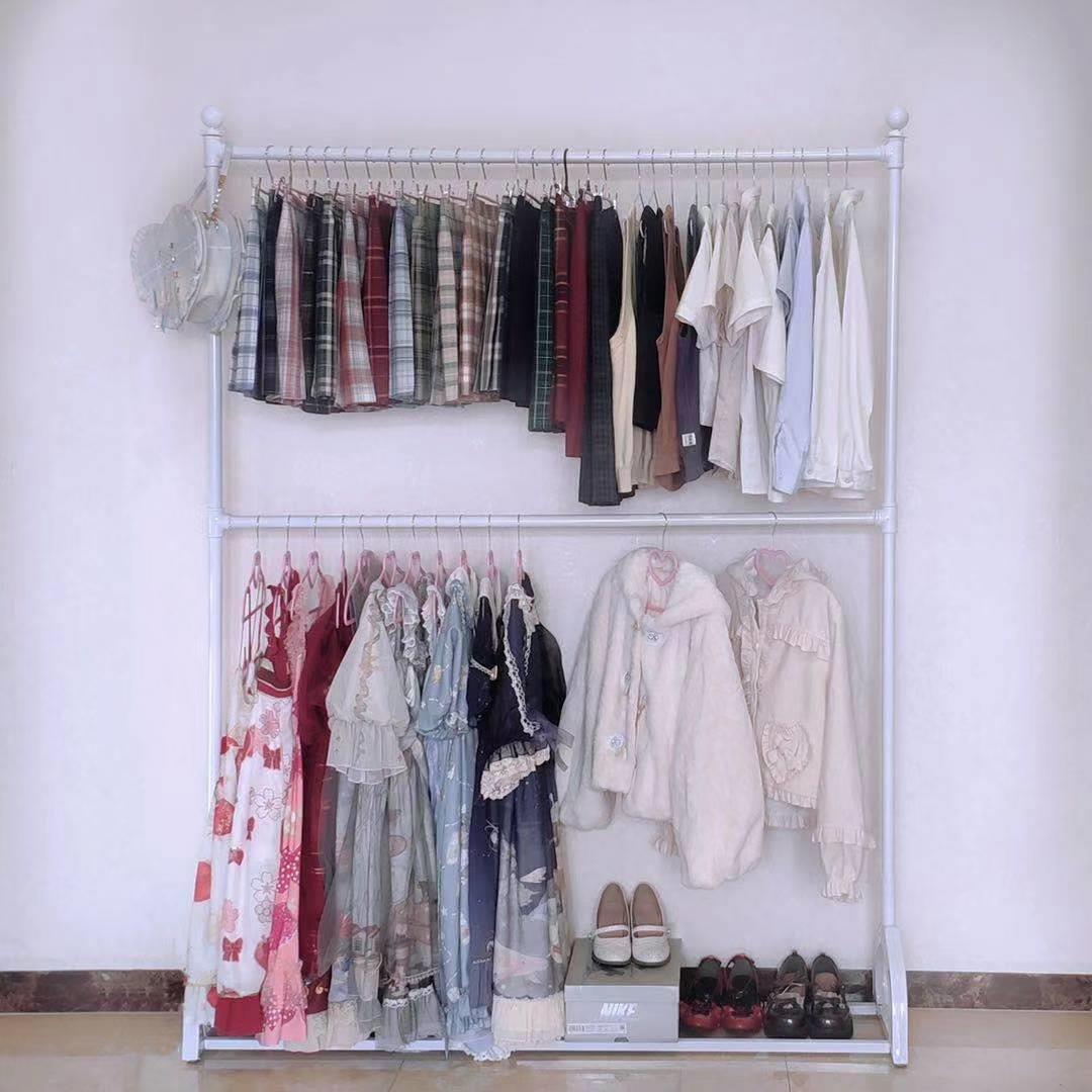 落地晾衣架可升降架卧室置地挂衣架家用衣帽架网红衣服架置物架子