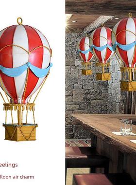 覆古铁模型19世纪欧洲热气球吊坠酒吧餐厅挂饰品家居配件吊坠
