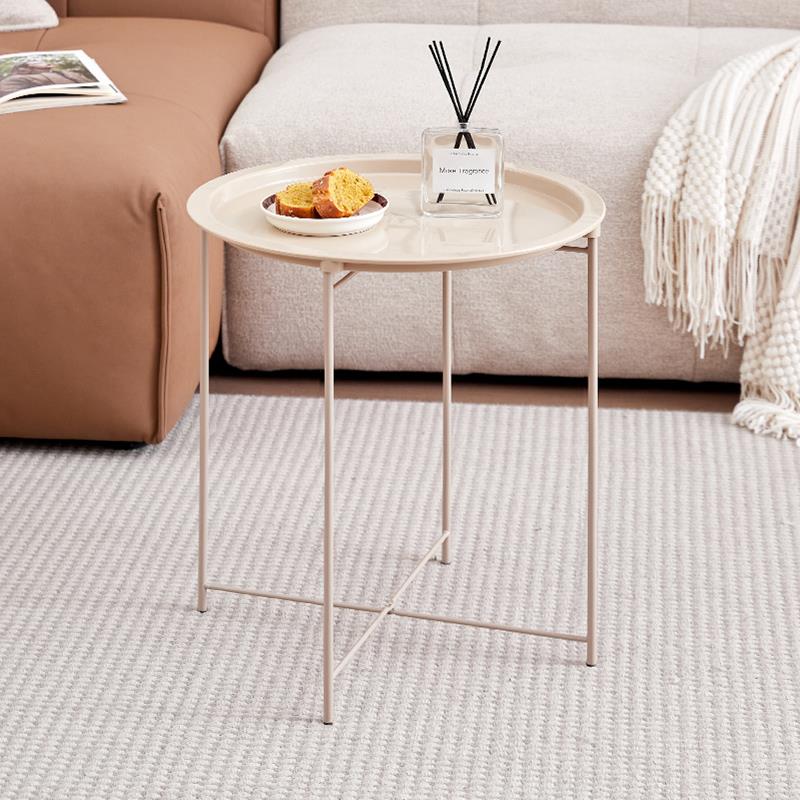 北欧小茶几沙发边几创意可折叠边桌简易床头小圆桌铁艺咖啡桌阳台