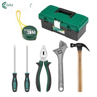 实达工具箱家用套装家用修理线钳十字螺丝刀扳手锤子五金配件套装