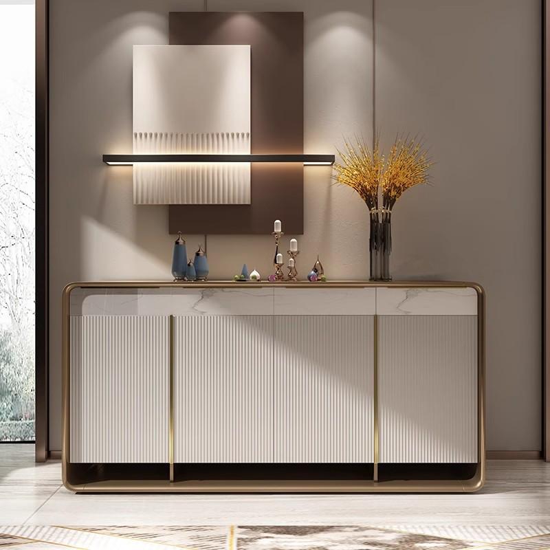 轻奢风入户鞋柜隔断柜极简客厅玄关柜现代门厅装饰实木别墅收纳柜