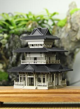 造景水陆缸鱼缸假山盆景吸水石沙盘家居装饰古风建筑摆件亭台楼阁