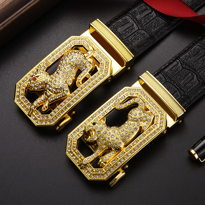 厂家直销鳄鱼纹皮带自动扣头男式裤带休闲腰带男款厂家一件代发