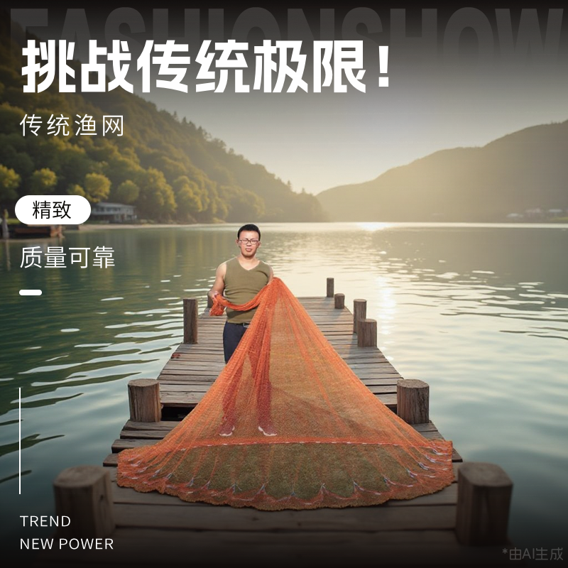传统手撒网鱼线铅坠老式胶丝渔