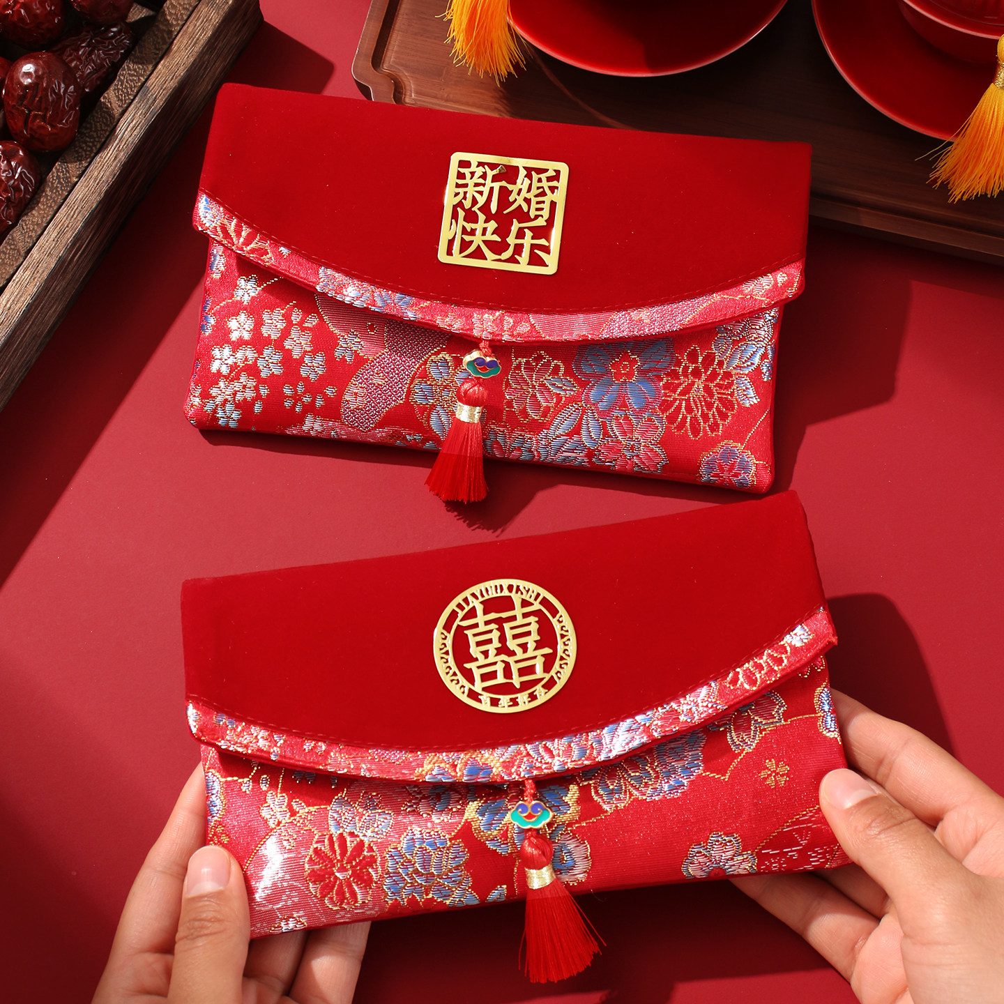 结婚专用绸布万元红包高档利是封
