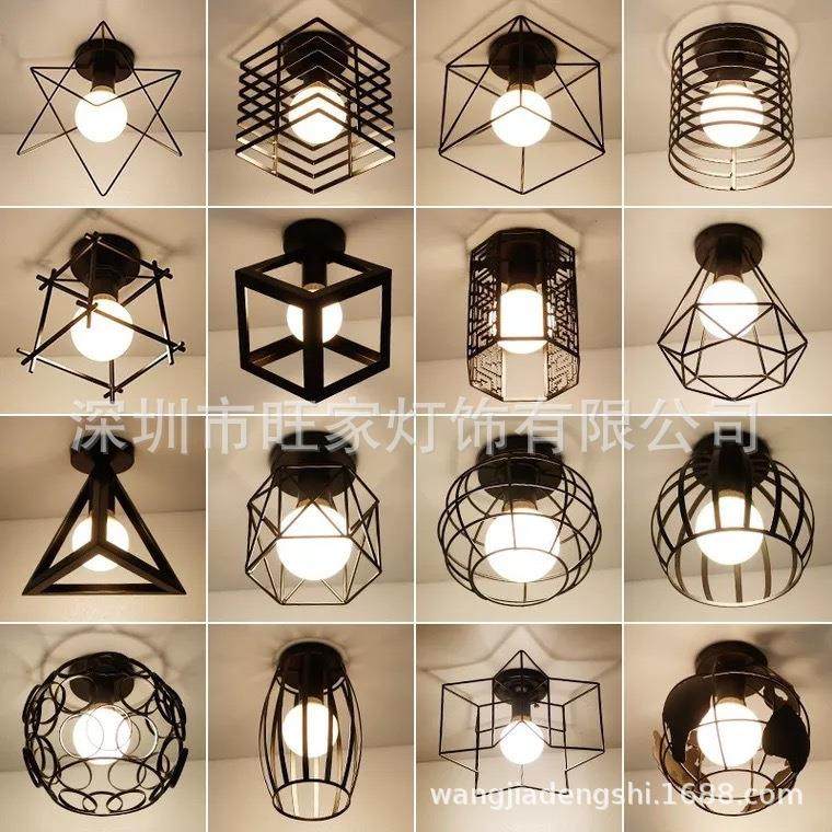 厂家复古工业简约创意几何形卧室酒店走廊玄关阳台网咖吸顶灯,家装灯饰光源,智能吊灯,淘宝优惠券,粉丝福利购,淘宝优惠卷