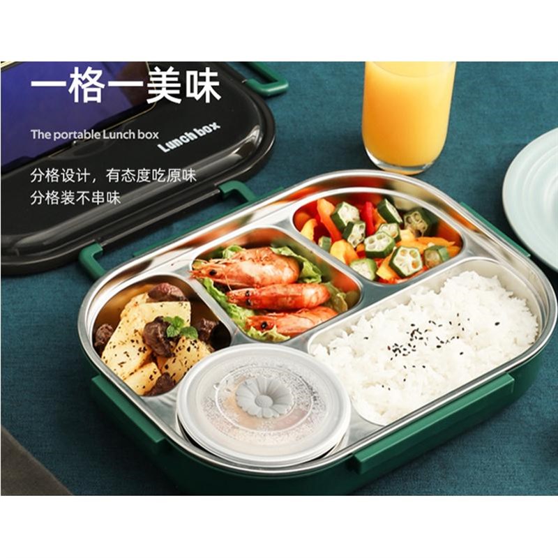 精品高中生保温饭盒学生学生上班族便携儿童便当餐盒密封分格隔