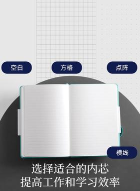 A5硬面绑带笔记本Allinone简约ins风办公记录皮面本子空白点阵手