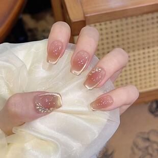 落日千金-手工定制美甲拆卸穿戴甲显白气质四季流行-高定设计师