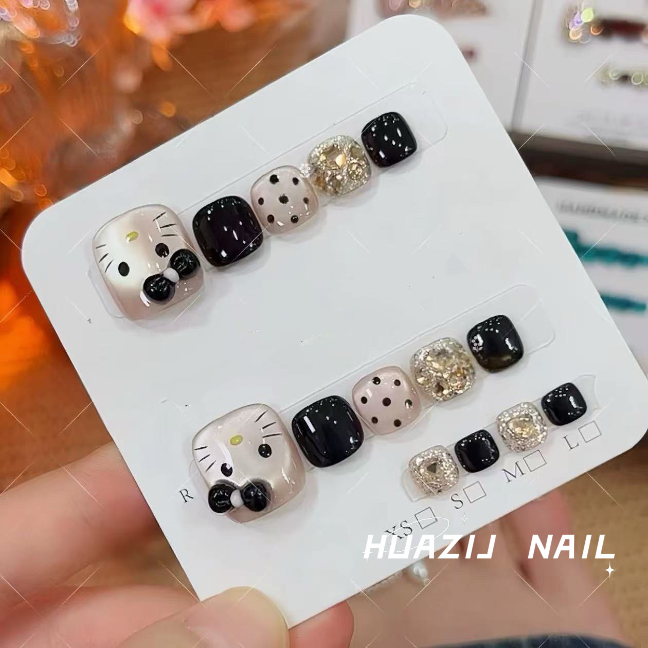 【KT猫】新款脚甲穿戴甲纯手工2025爆款温柔显白高级感14片装可爱,彩妆/香水/美妆工具,穿戴甲/甲片,淘宝优惠券,粉丝福利购,淘宝优惠卷