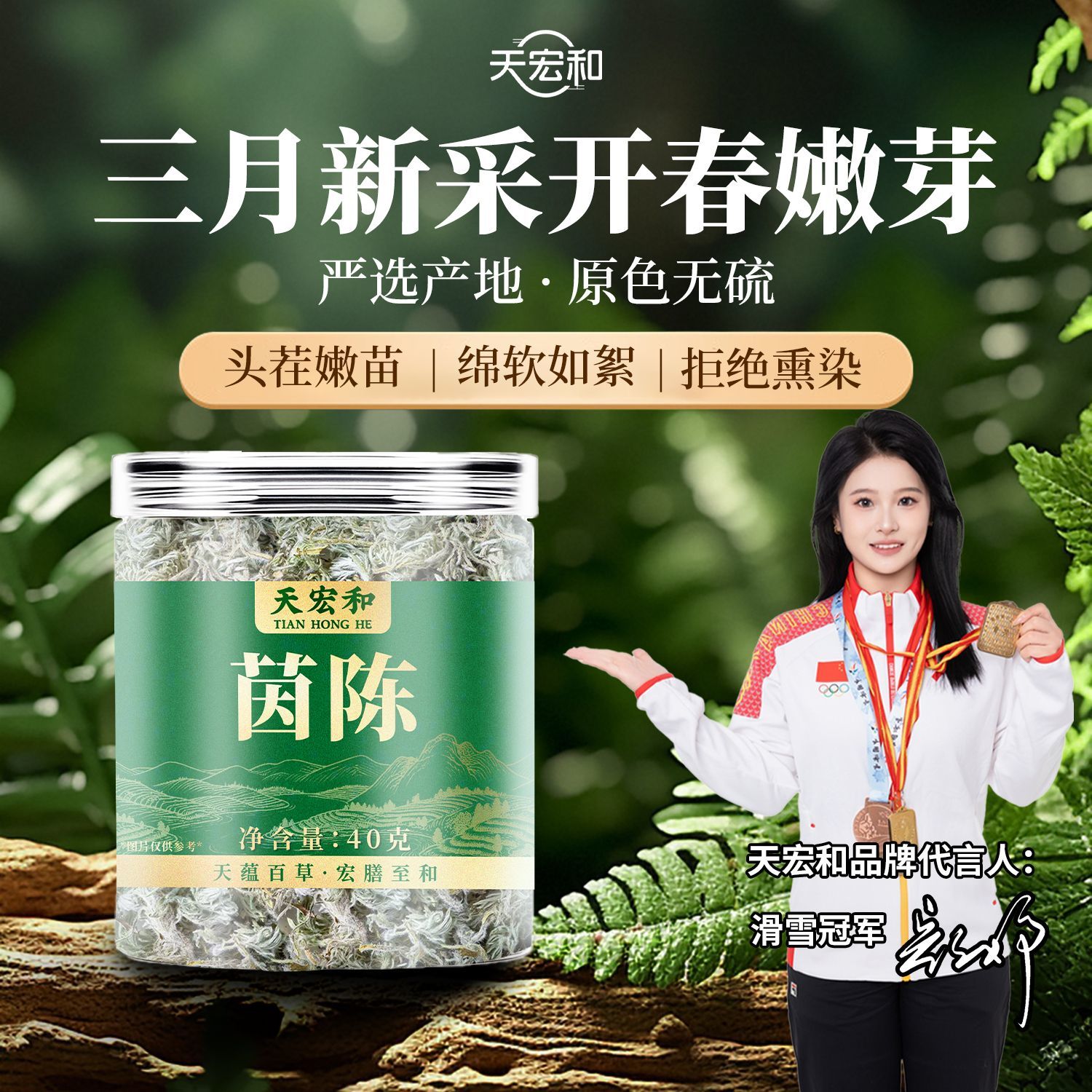 天宏和茵陈40g正宗三月茵陈干货