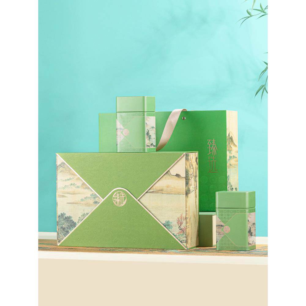 2024年明前龙井绿茶包装盒空礼盒半斤装狮峰龙井茶叶礼品盒空盒
