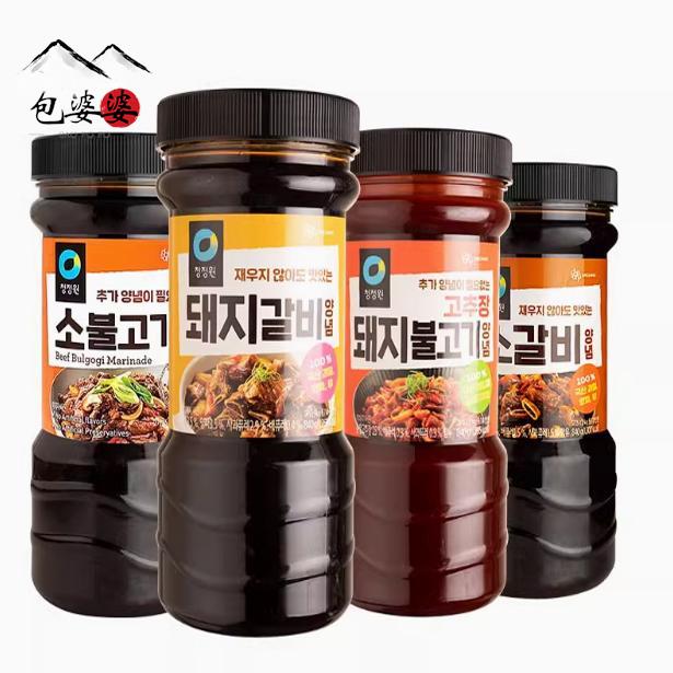 韩国进口烤牛肉酱840g清净园猪肉酱猪排酱牛排腌肉酱韩式烧烤酱料