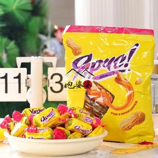 俄罗斯进口黄花生巧克力糖KDV果仁夹心牛轧糖果喜糖年货袋装零食