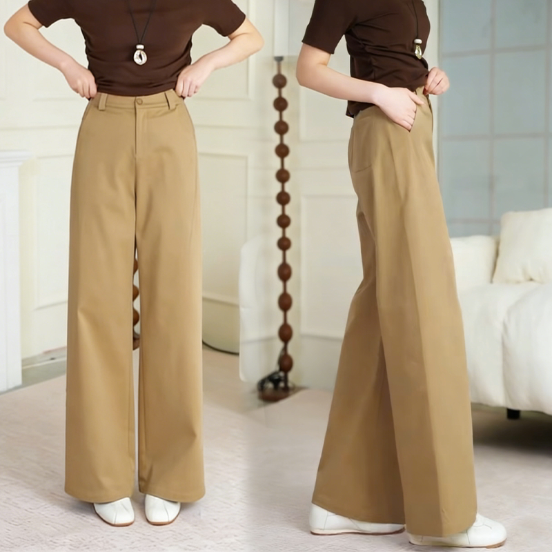 今年流行休闲裤女士春款2026春季新款显瘦高腰版型好的垂感阔腿裤