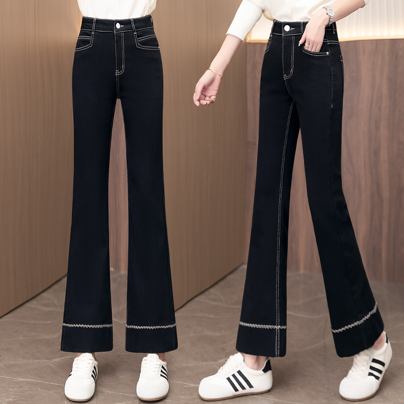 加绒加厚小个子微喇牛仔裤女新款