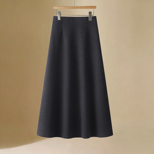 高端亮片毛呢半身裙女秋冬2025新款高腰a字中长裙垂感时尚伞裙