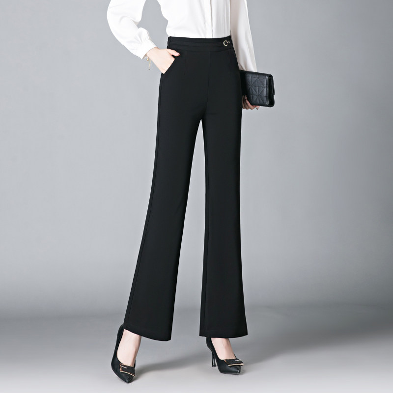 气质通勤弹力微喇西装裤女2026春夏新款高腰提臀时尚休闲喇叭裤