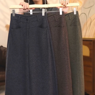 雪花绵羊毛阔腿弯刀裤女2025新款冬季高腰加绒大码裤垂感香蕉裤