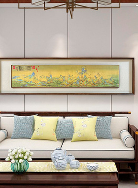 【千里江山图】高档铜版画客厅沙发背景墙画 办公室靠背铜雕挂画