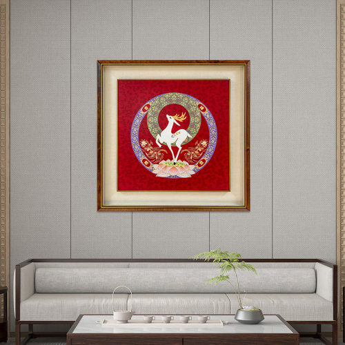 【九色鹿铜板画】沙发玄关铜壁画