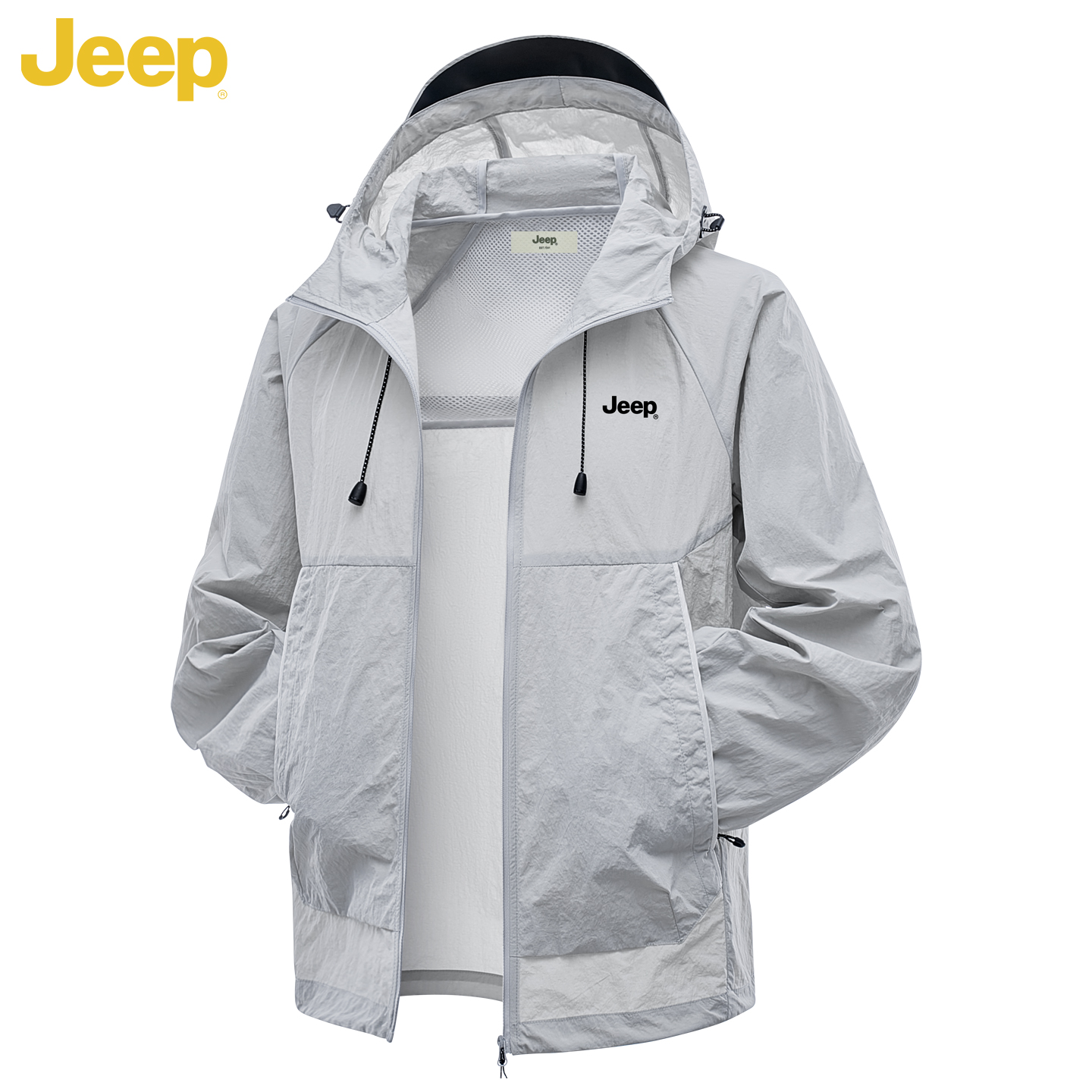 JEEP/吉普防晒衣男夏季情侣凉感透气防晒服女运动户外冰丝皮肤衣