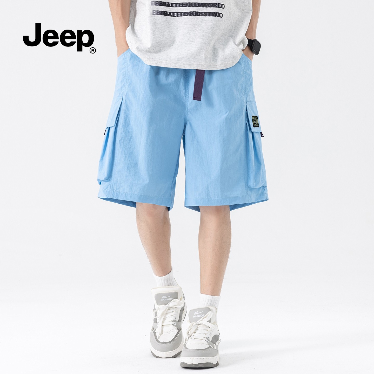 JEEP吉普美式潮牌工装运动短裤男生夏季大口袋宽松阔腿五分裤子女,男装,短裤,淘宝优惠券,粉丝福利购,淘宝优惠卷