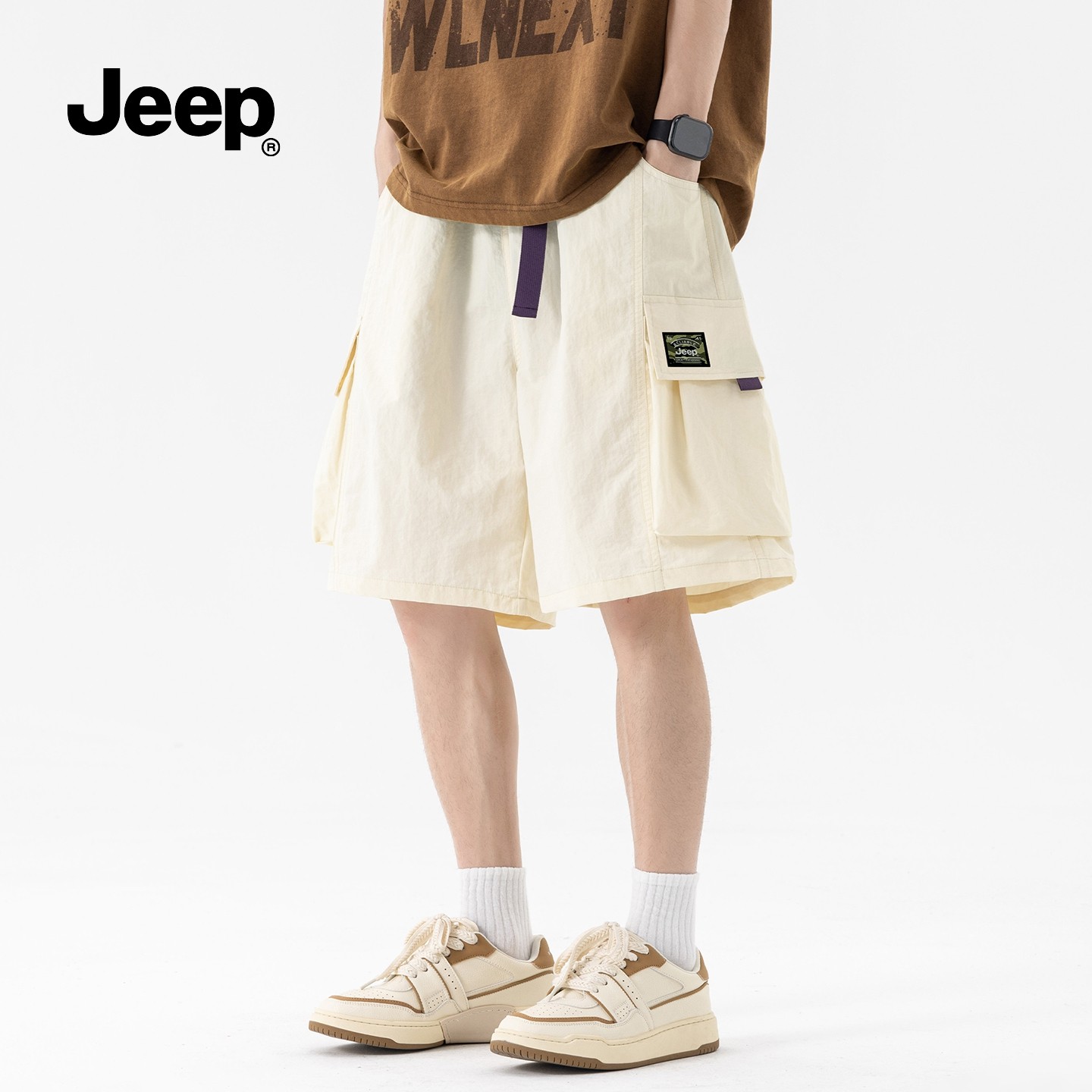 JEEP吉普潮牌工装运动短裤男生夏季新款大口袋休闲五分阔腿裤子女,男装,短裤,淘宝优惠券,粉丝福利购,淘宝优惠卷