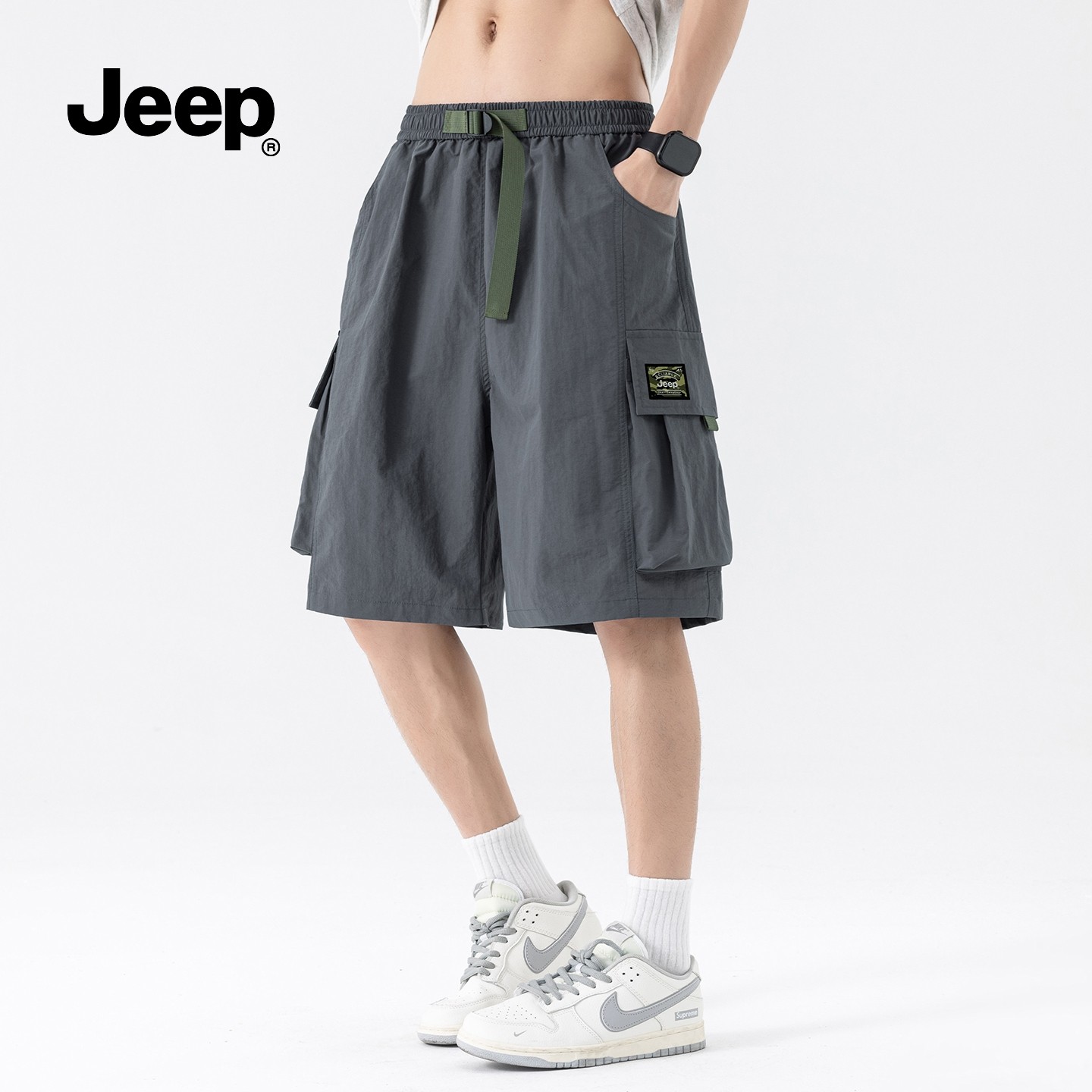 JEEP吉普潮牌工装运动短裤男生夏季美式大口袋宽松休闲五分裤子女,男装,短裤,淘宝优惠券,粉丝福利购,淘宝优惠卷