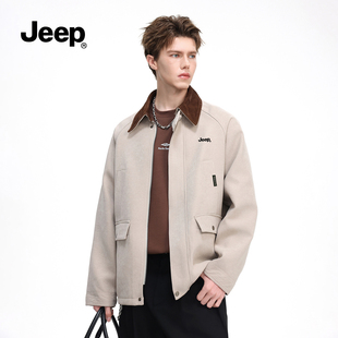 Jeep吉普美式复古夹克男款2026秋季新款休闲宽松高级感上衣外套