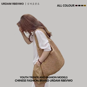 韩国大容量单肩草编包女2025夏百搭海边度假沙滩编织包包草编包潮