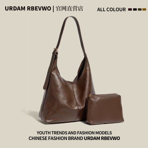 URDAM RBEVWO包包女士2025款软皮大容量托特包上课通勤单肩斜挎包