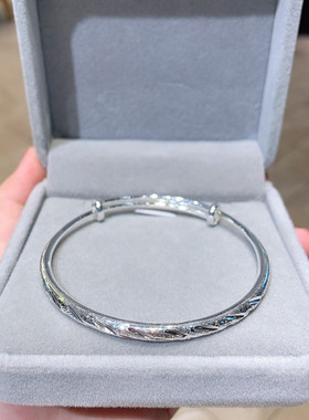 圆形流星雨镀银手镯女ins