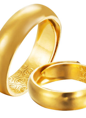 越南沙金情侣光面戒指镀
