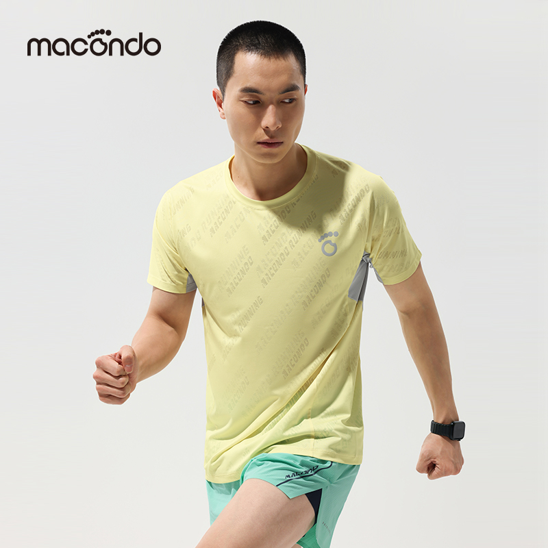 马孔多春夏新款跑步清爽短袖男女