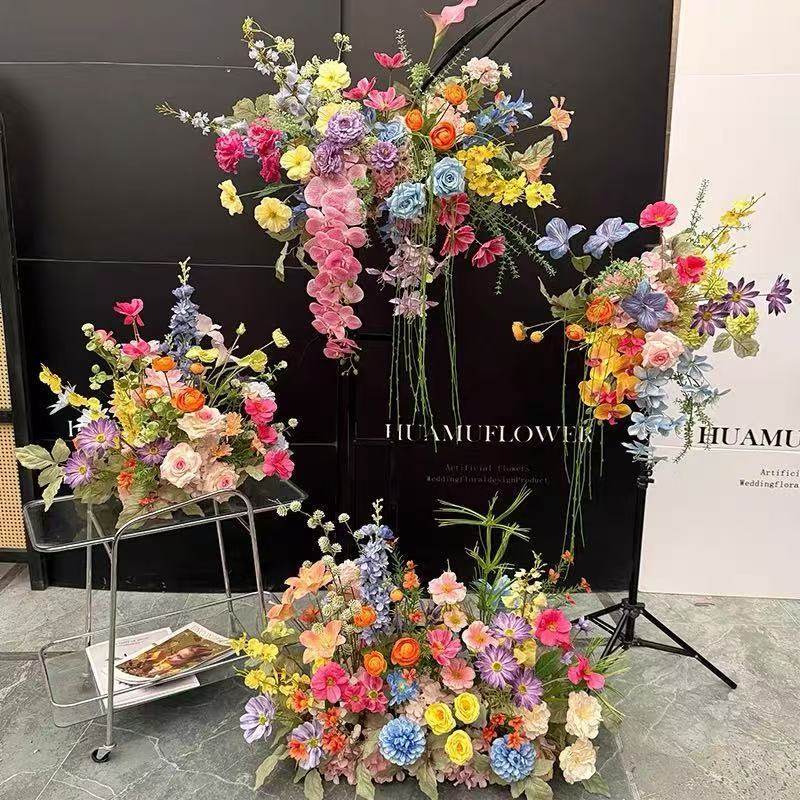 莫奈仿真花婚礼橱窗装饰多巴胺地排花婚庆假花路引彩色花朵小花堆,家居饰品,婚庆/商业花艺,淘宝优惠券,粉丝福利购,淘宝优惠卷