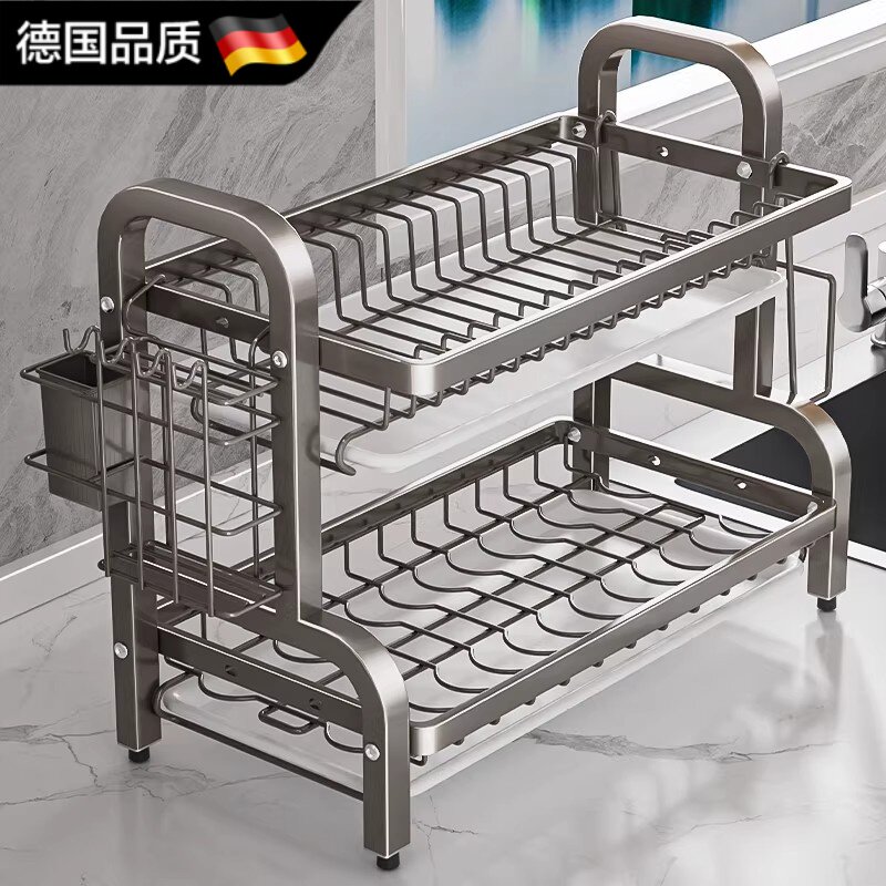 德国厨房碗碟收纳架多功能置物架不锈钢碗架碗盘沥水架碗筷收纳盒