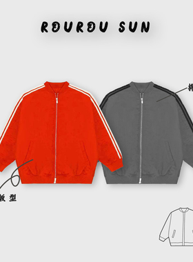 50193冬款女装韩版休闲宽松三道杠拉链百搭棉衣外套潮流