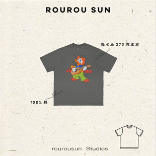 复古休闲百搭唐老鸭卡通可爱短袖 美式 T恤 女装 50608冬款