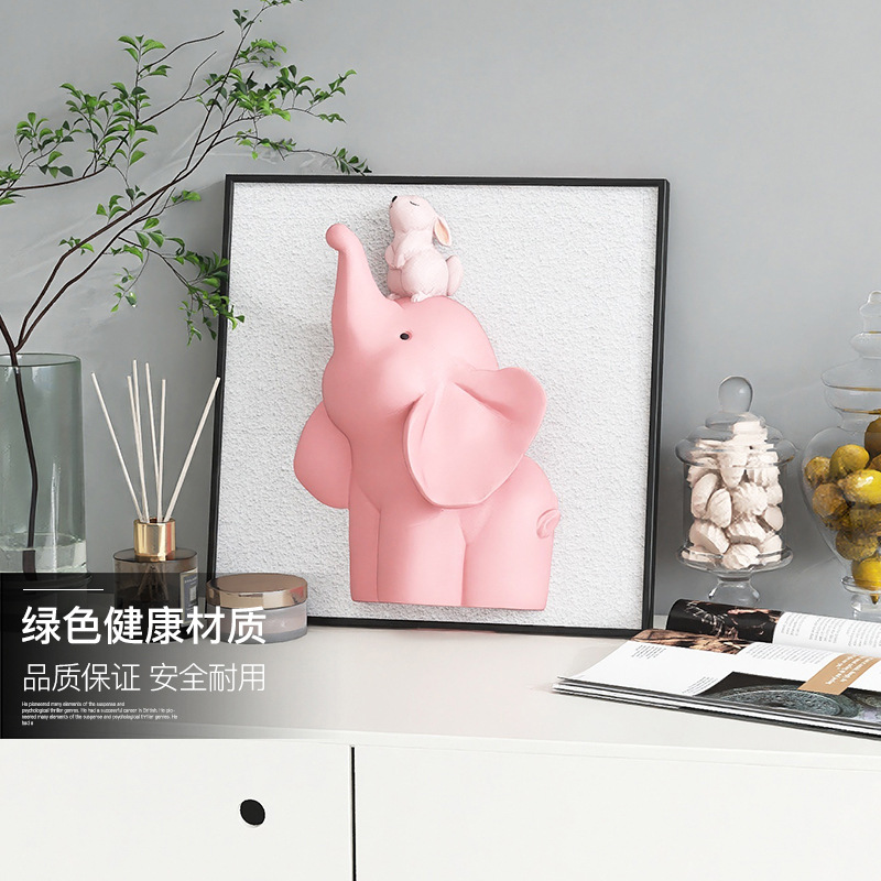 客厅喜庆装饰画沙发背景墙壁画玄关卧室儿童房动物3d立体浮雕挂画图片