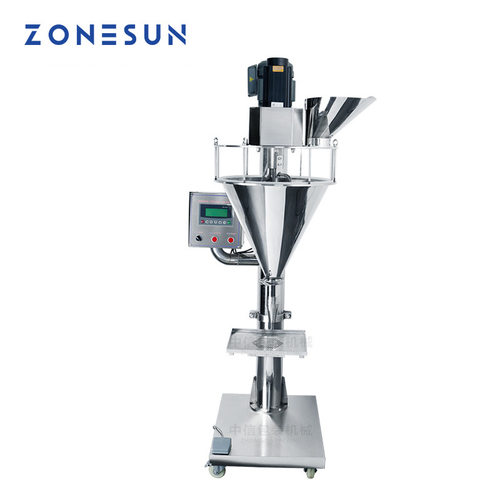 ZONESUN 半自动立式粉剂螺旋填料灌装机胡椒粉粉末定量罐装分装机