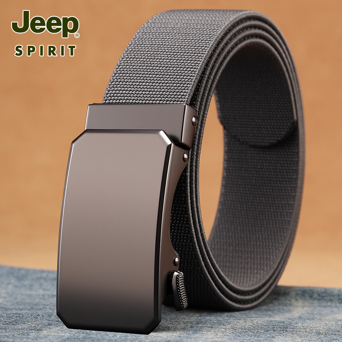 Jeep吉普男士自动扣帆布腰带
