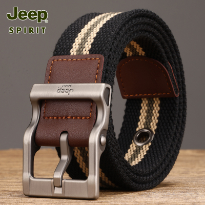 Jeep吉普皮带男款帆布日字扣