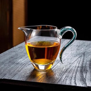 高档绿松石透明玻璃公道杯加厚耐热耐高温分茶器手工高端功夫茶具