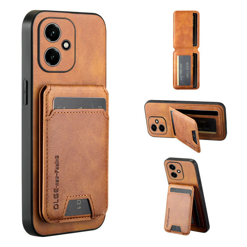 荣耀400海外版手机壳Honor400pro香港版保护套DNY-NX9牛皮纹插卡片DNP一NX9带磁吸卡套DNN放公交卡包AN00外壳